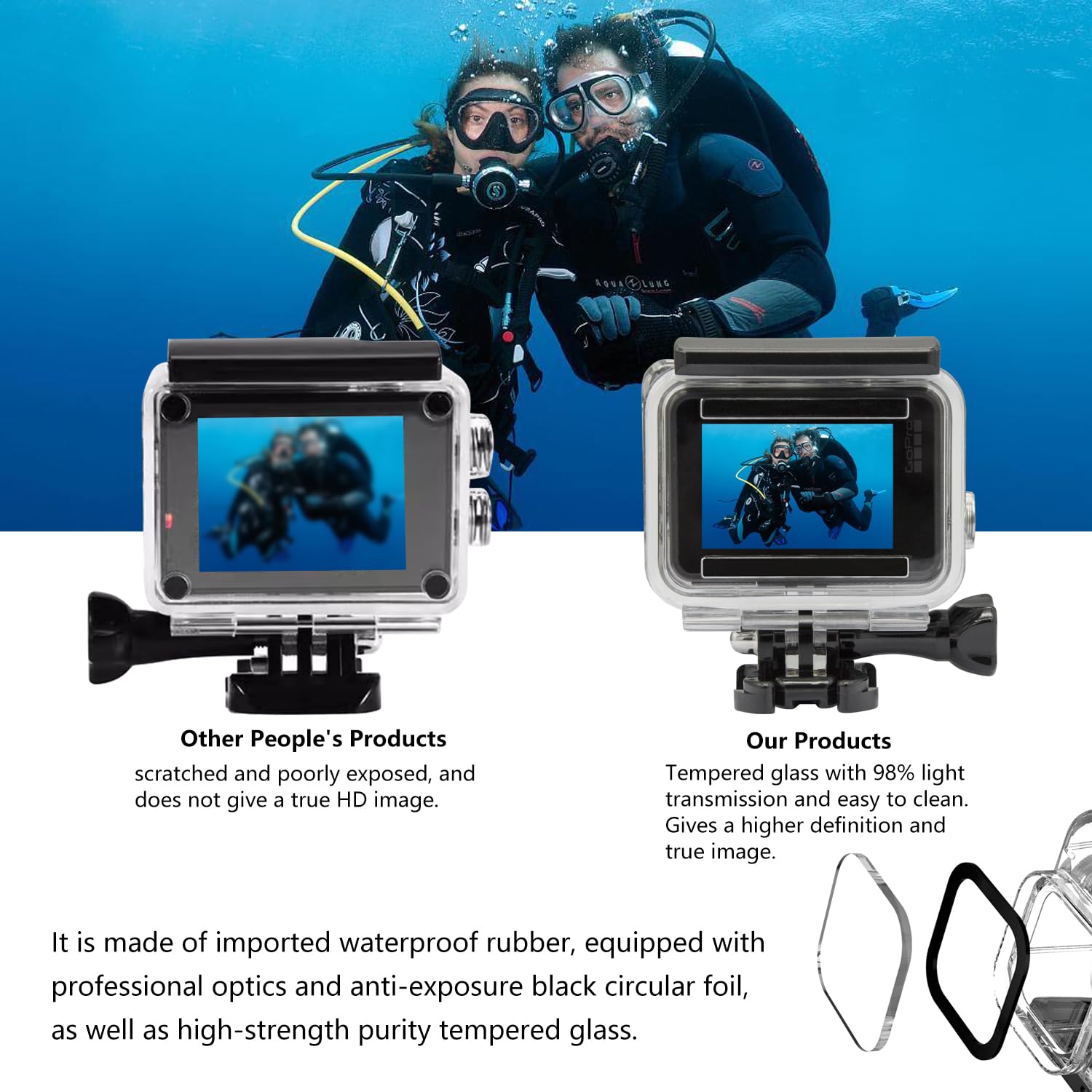 Suptig Case Housing Waterproof Case for Gopro Hero 7 Black Gopro Hero 5 Gopro Hero 6 Gopro Hero 2018 Action Camera Waterproof 147ft(45Meters)