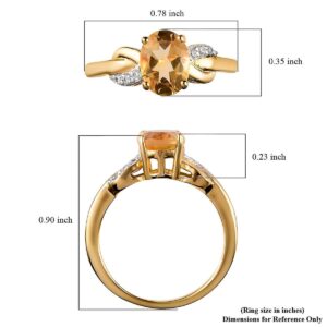 Shop LC Citrine Statement Ring for Women 14K Yellow Gold Plated 925 Sterling Silver Zircon Birthstone Jewelry Ct 1 Size 10 Birthday Gifts for Women