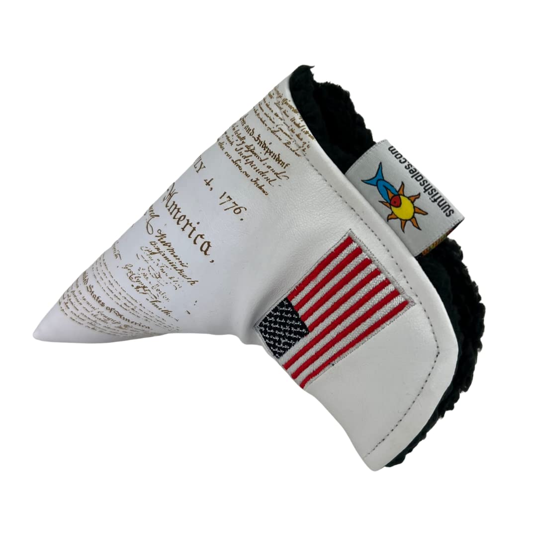 Sunfish Leather Golf Blade Putter Cover The Declaration USA Flag