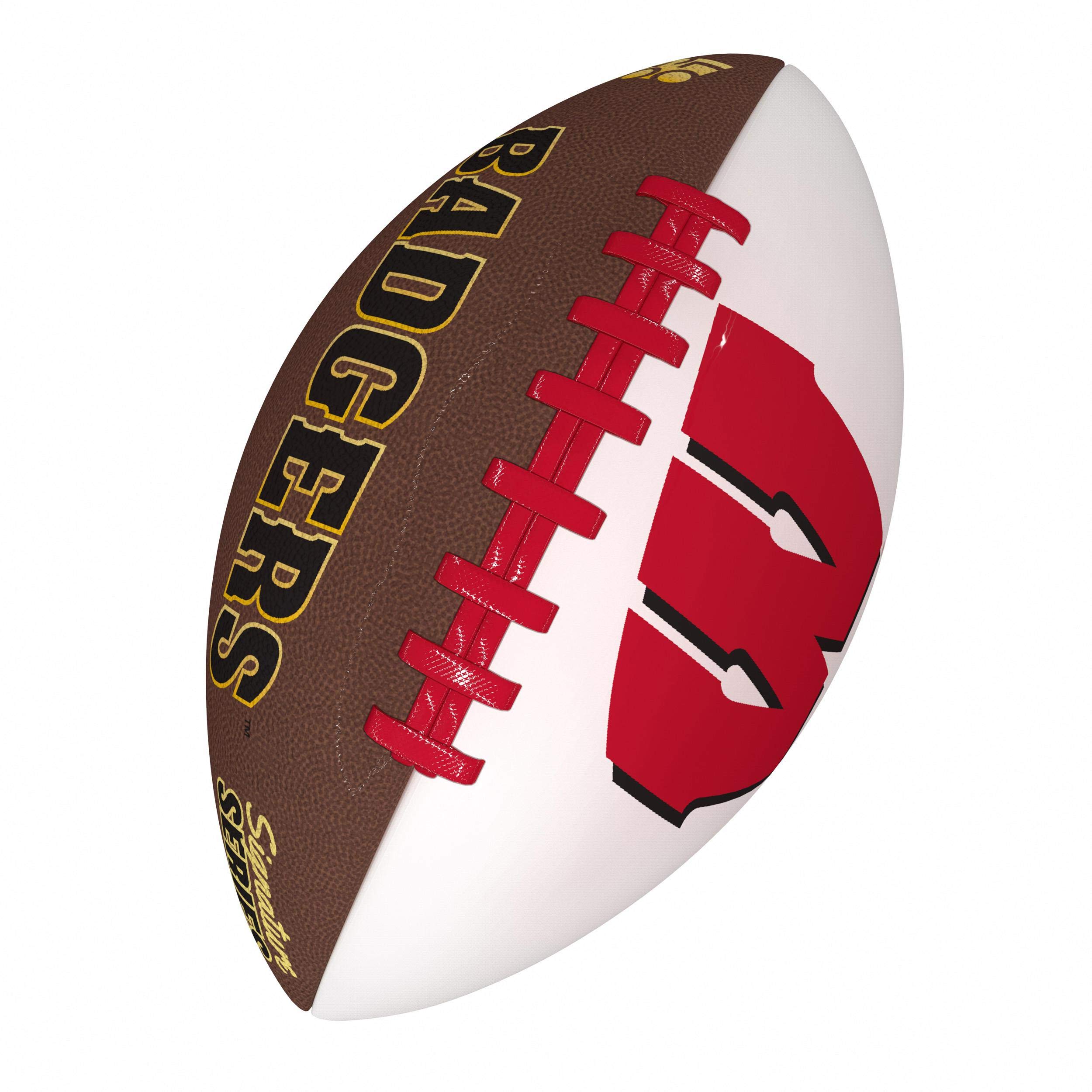 Logo Brands NCAA Wisconsin Badgers Official-Size Autograph Football, Team Color