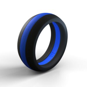 Thin Blue Line Silicone Ring