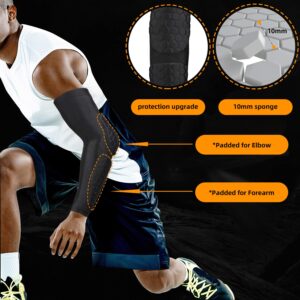 GUOZI Arm Elbow Sleeves, [2 Pack] Honeycomb Crashproof Arm Elbow Pads, Basketball Shooting Sleeve, Sports Compression Arm Upgrade Protection for Basketball Baseball Football Volleyball Cycling etc (S)