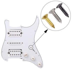 RuiLing Pack of 50 Black Electric Guitar Pickguard Backplates Mounting Screws, Electric Guitar Bass Cover Plate Screw for ST TL LP SG Guitar Parts