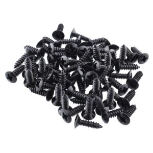 ruiling pack of 50 black electric guitar pickguard backplates mounting screws, electric guitar bass cover plate screw for st tl lp sg guitar parts