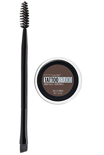 Maybelline TattooStudio Brow Pomade Long Lasting, Buildable, Eyebrow Makeup, Deep Brown, 1 Count