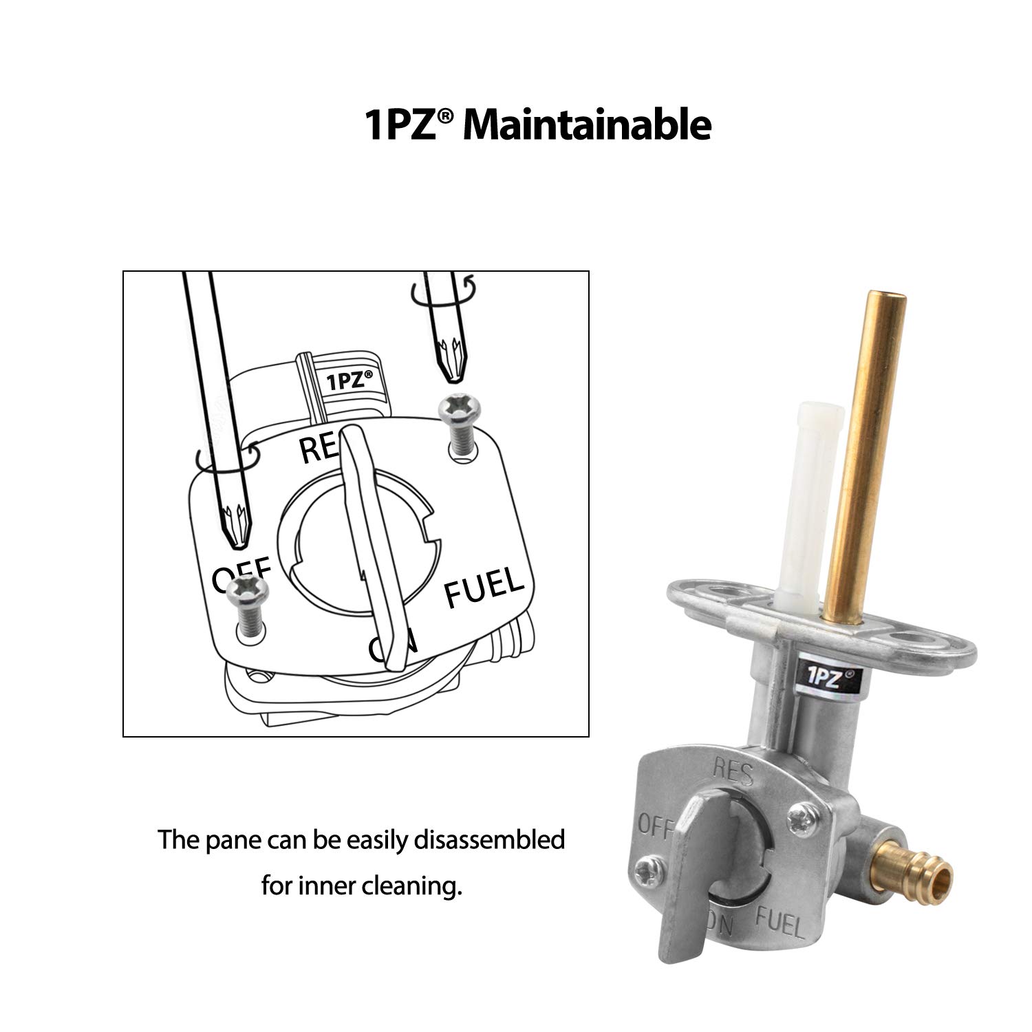 1PZ W35-GL1 Fuel Valve Petcock Shut Off Replacement for Yamaha Warrior 350 YFM350 1987 1988 1989 1990 1991 1992 1993 1994 1995 1996 1997 1998 1999 2000 2001 2002 2003 2004 21V-24500-20-00