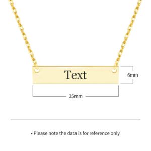 Dreamdecor Custom Bar Necklace Engraved Bar Pendant Neckalce Personalized Horizontal Bar Name Necklace for Women