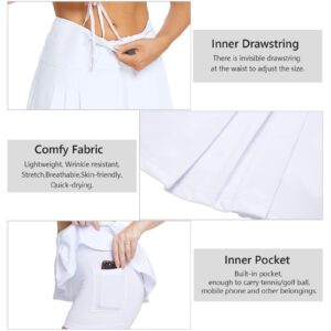 White Tennis Skirt Women Athletic Skort Golf Skirts with Shorts Pleated Y2K Skirt Running Skort Skirts for Women White Mini Skirt