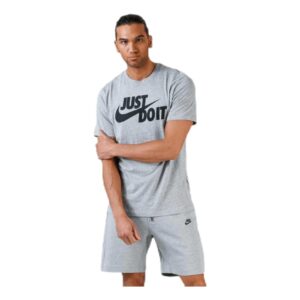 nike men's sportswear tee just do it swoosh, dark grey heather/black, 3x-large