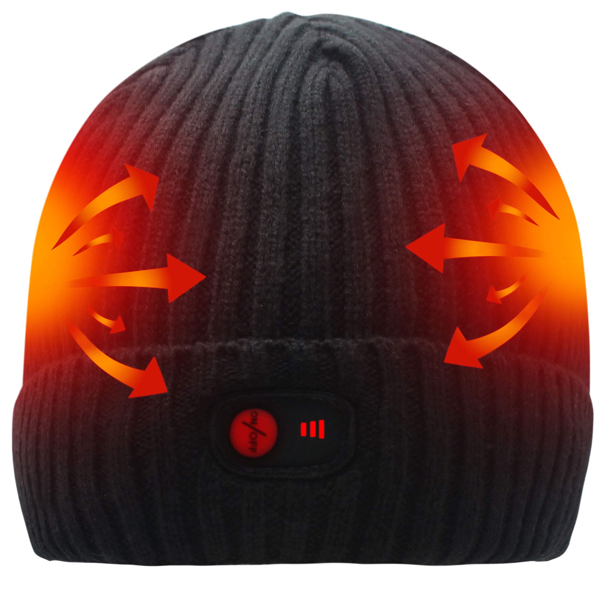 SVPRO Rechargeable Battery Heated Beanie Hat,7.4V Li-Polymer Battery Warm Winter Heated Cap, Heated Hat Work up to 7H with 3 Heat Settings