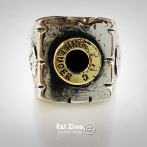 SILVERLAND1 Bullet Brass & Solid Sterling Silver 925 Ring by Ezi Zino (6)