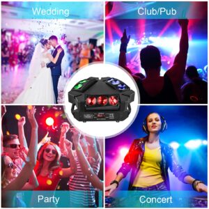 Spider Moving Head Lights, U`King DJ Lights 9 LEDs Heads X 10W RGB Stage Lighs 12/19 Channels DMX-512 and Sound Activated Great for Wedding Disco Party Light