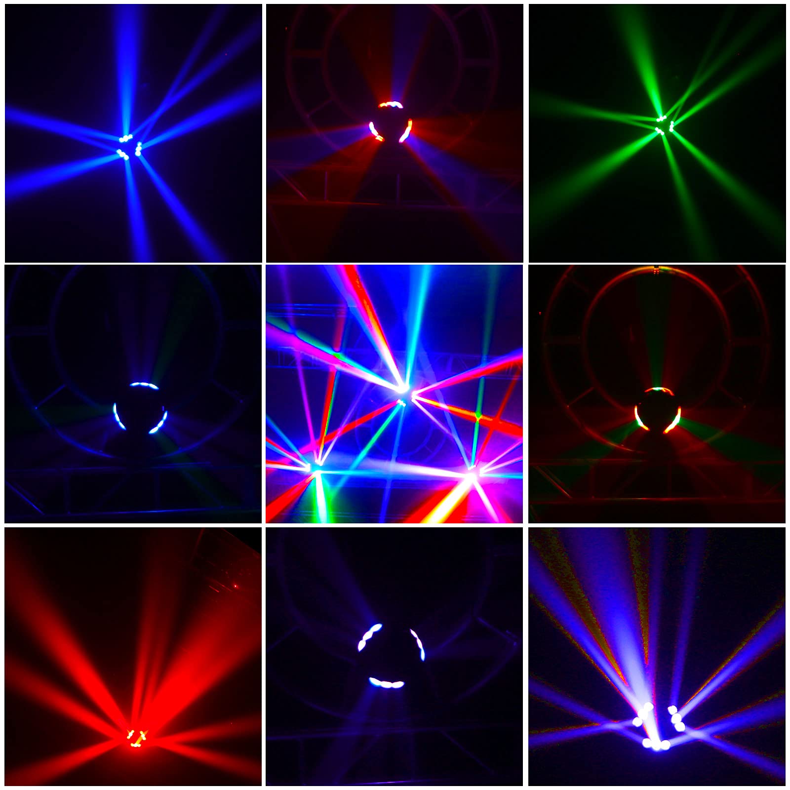 Spider Moving Head Lights, U`King DJ Lights 9 LEDs Heads X 10W RGB Stage Lighs 12/19 Channels DMX-512 and Sound Activated Great for Wedding Disco Party Light