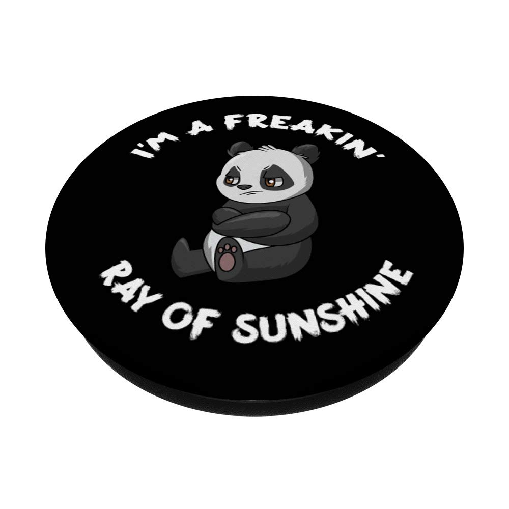 Funny Panda Sarcasm Quote I'm A Freakin Ray of Sunshine PopSockets Swappable PopGrip