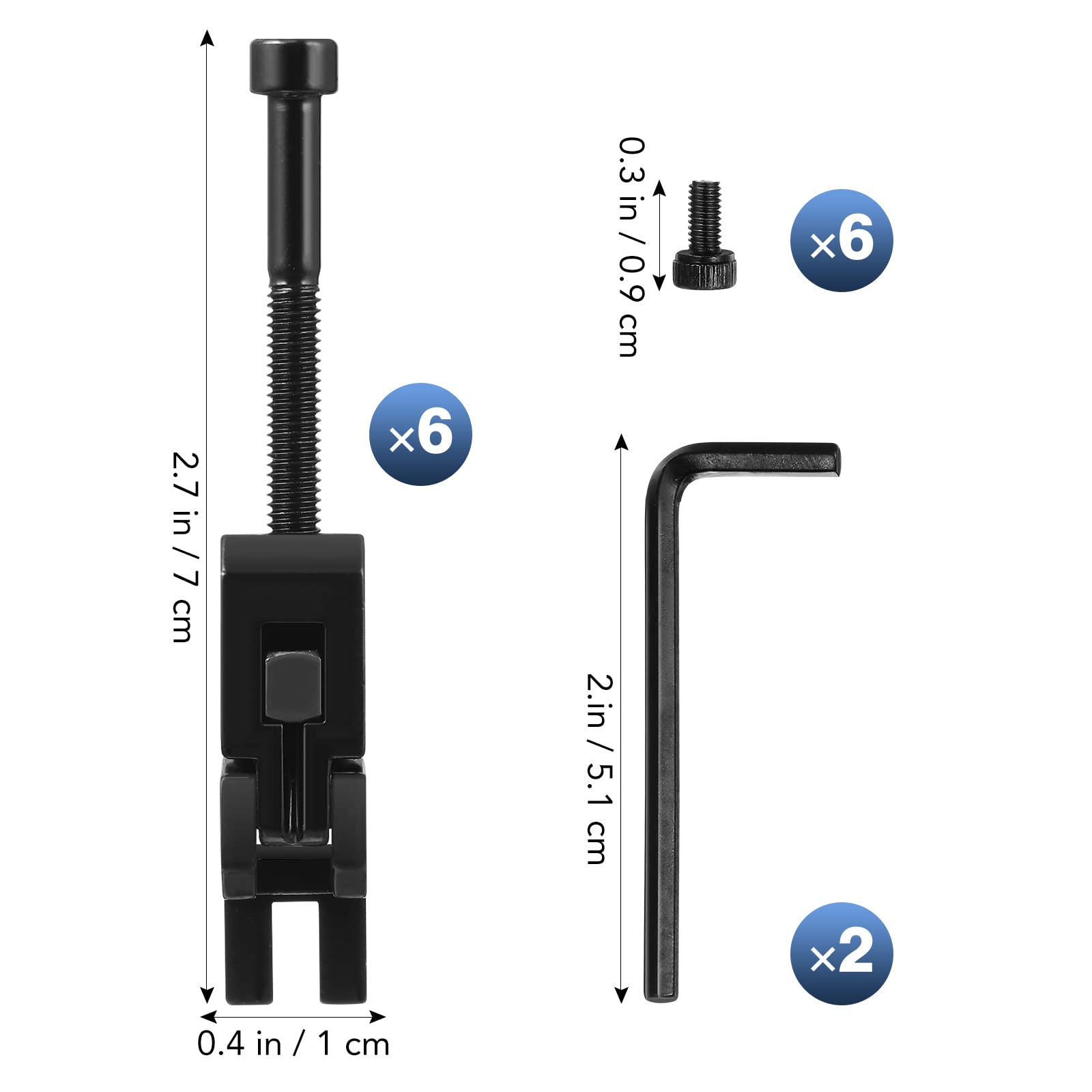 SUPVOX Set of 6 Double Locking Systyem Locked Saddles for Floyd Rose Guitar Tremolo Bridge with String Lock Screws