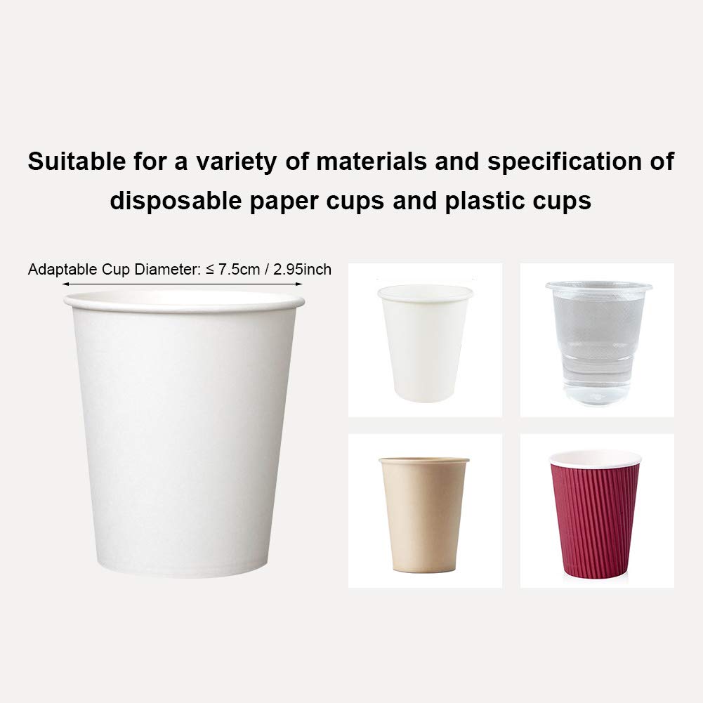 FTVOGUE Paper Cups Dispenser 7.5cm Long Anti Dust Plastic Holder 50 Cups Convenient Container