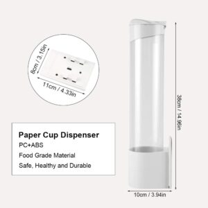 FTVOGUE Paper Cups Dispenser 7.5cm Long Anti Dust Plastic Holder 50 Cups Convenient Container