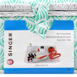 SINGER 07229 Sewing Basket with Sewing Kit, Needles, Thread, Pins, Scissors, and Notions, Boho Fan