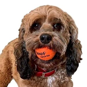 Woof Sports small TENNIS BALLS for Dogs (1.9") - 12 Orange Durable and Easy to Find Mini Tennis Balls for Small Dogs and Puppies. includes Carrying Bag.