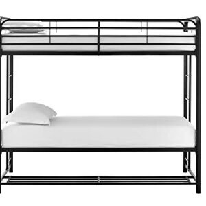 DHP Bonnie Metal Bunk Bed with Storage Drawers, Twin, Black