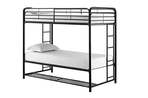 DHP Bonnie Metal Bunk Bed with Storage Drawers, Twin, Black