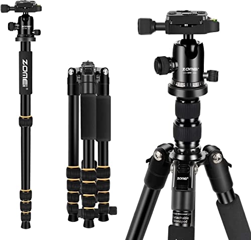 ZOMEi Camera Tripod 62" Light Weight DSLR Tripod with Ball Head Quick Release Plate and Carrying Case (Aluminum Tripod)