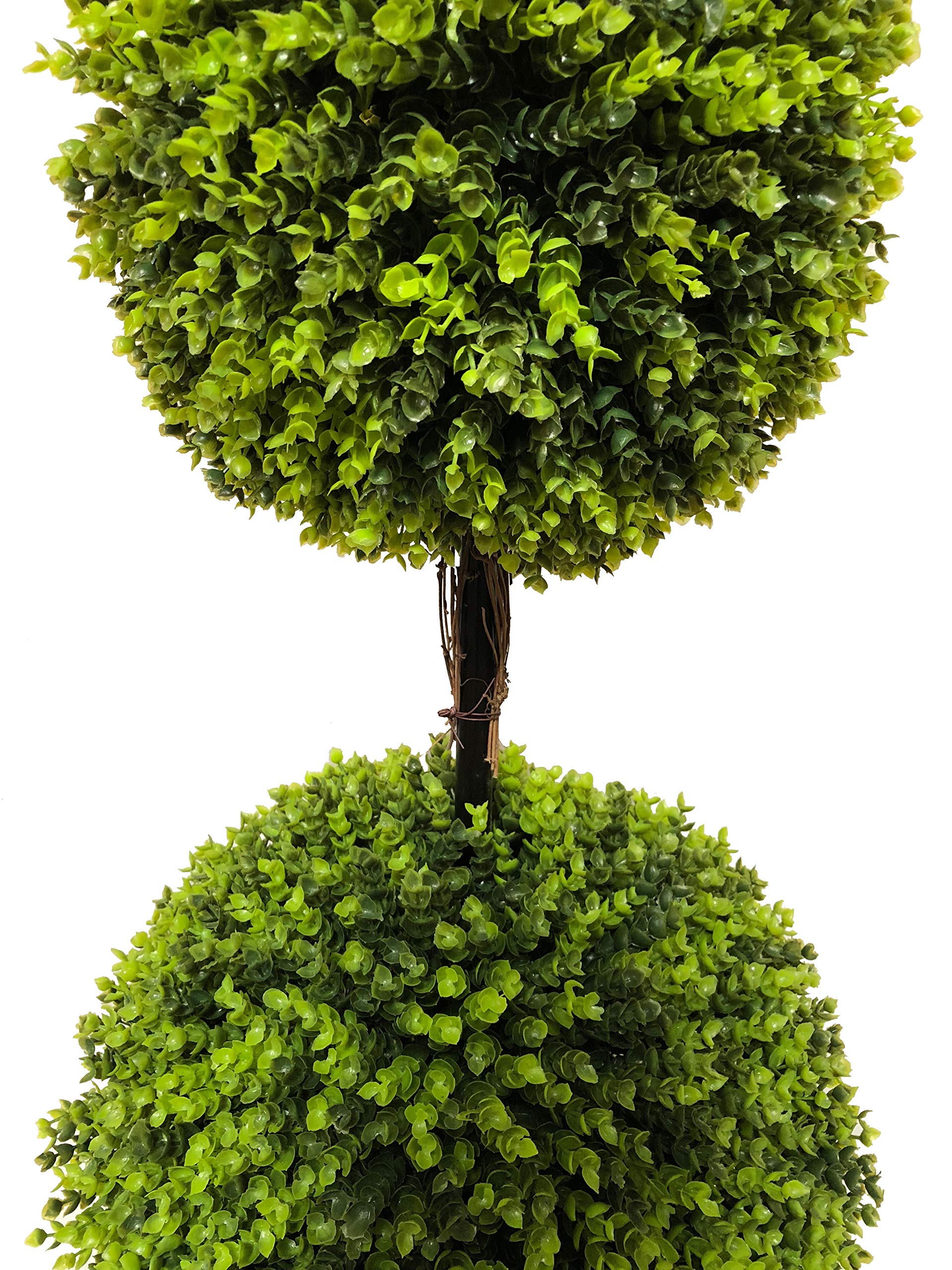 AMERIQUE Gorgeous 5 Feet Dense Triple Ball-Shaped Boxwood Topiary Artificial Tree Silk Plant, with Decorative Pot, Feel Real Technology, Super Quality, Green