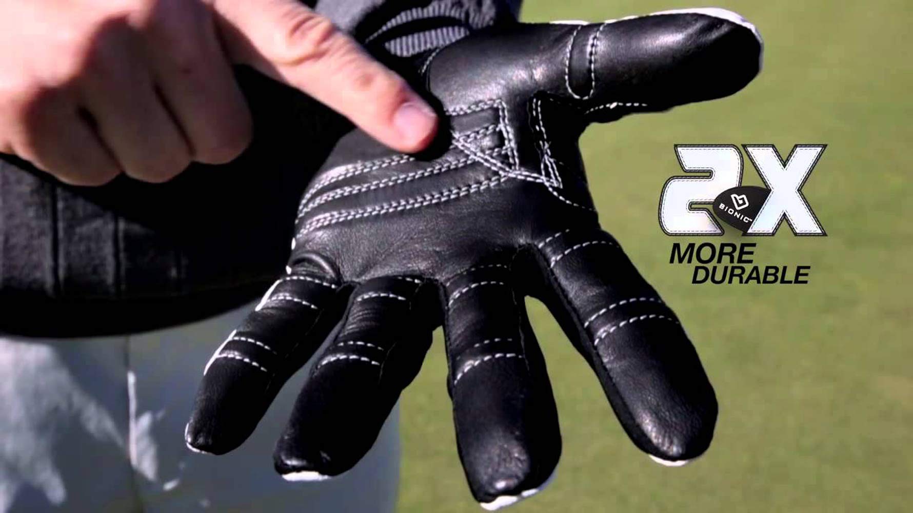 New Improved 2X Long Lasting Bionic RelaxGrip Golf Glove with Patented Double-Row Finger Grip System (Men's XL, Worn on Right Hand)