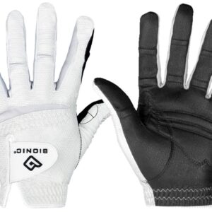 New Improved 2X Long Lasting Bionic RelaxGrip Golf Glove with Patented Double-Row Finger Grip System (Men's Cadet ML, Worn on Left Hand)