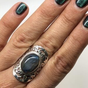 Koral Jewelry Labradorite Tribal Vintage Lace Ring 925 Sterling Silver Gipsy Boho Chic (9)