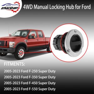 4WD Locking Hub Link 4x4 Front Manual Lock Hub Assembly - Compatible with 2005-2023 Ford F250 F350 F450 F550 Super Duty - Replaces# BC3Z3B396B, BC3Z-3B396-B