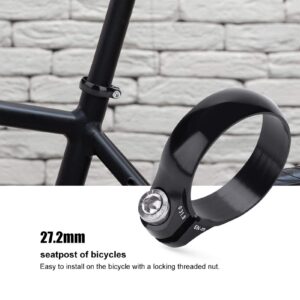 Bolt Clamp Aluminum Alloy Quick Release Seat Post Locking Clamps for 27.2mm(Black)