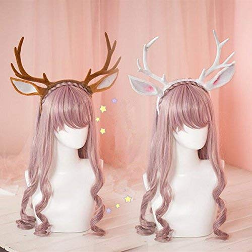 Handmade 20CM White Simulation Plastic Deer Antlers DIY Cosplay Animals Horn Headband Deer Home Decor (White)