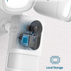 eufy Security Floodlight Camera, 1080p, No Monthly Fees, 2500 Lumens, Weatherproof, Built-in AI, 2021, Non-Stop Power (Existing Outdoor Wiring and Weatherproof Junction Box Required)