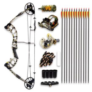 SereneLife Complete Upgraded Compound Bow & Arrow Accessory Kit, Adjustable Draw Weight 30-70 lbs with Max Speed 320 fps - Right Handed (SLCOMB18ST)