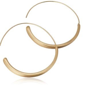 Lucky Brand Women's Brushed Gold Modern Hoop Earrings, One Size