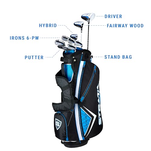 Callaway Golf Men's Strata Complete 12 Piece Package Set (Left Hand, Blue)