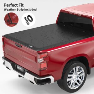 oEdRo Upgraded Tri-Fold Truck Bed Tonneau Cover Compatible with 2015-2024 Ford F-150 F150 with 6.6 Feet Bed