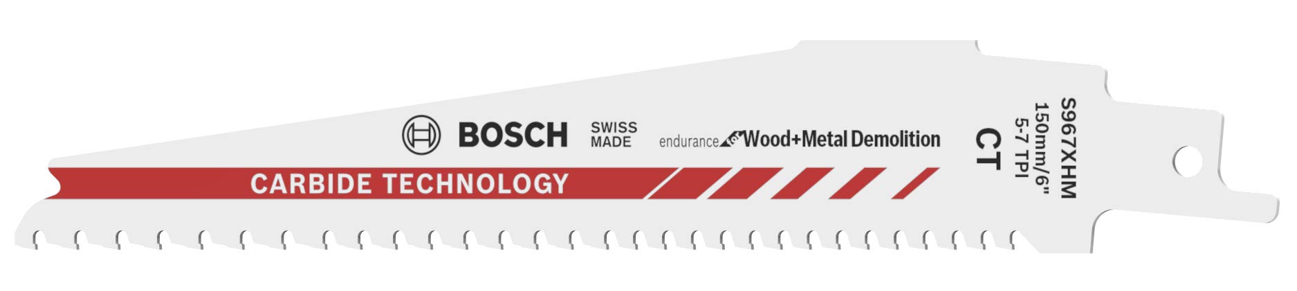 Bosch Professional 2608653271 Reciprocating Saw Blade S 967 XHM Endurance for Wood and Metal Demolition (For Wood and Metal, 150 x 25 x 1.25 mm, Accessories Reciprocating Saw