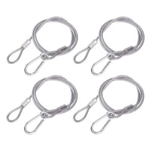 (pack of 4) clamp hook safety rope hanging device,hang on truss,use for moving head beam,led par light stage lighting accessories (4mm 85cm 25kg)