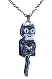 kit cat klock new black & silver necklace