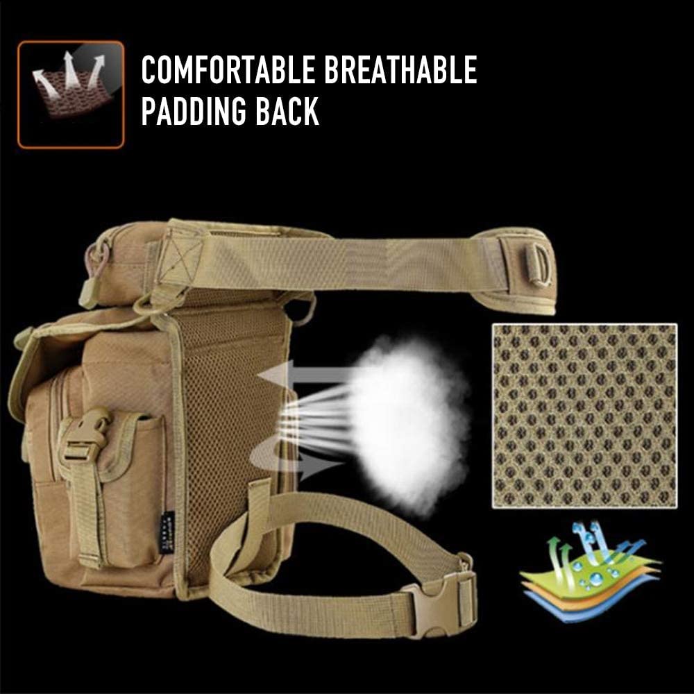 ANTARCTICA Waterproof Military Tactical Drop Leg Pouch Bag Type B Cross Over Leg Rig Outdoor Bike Cycling Hiking Thigh Bag