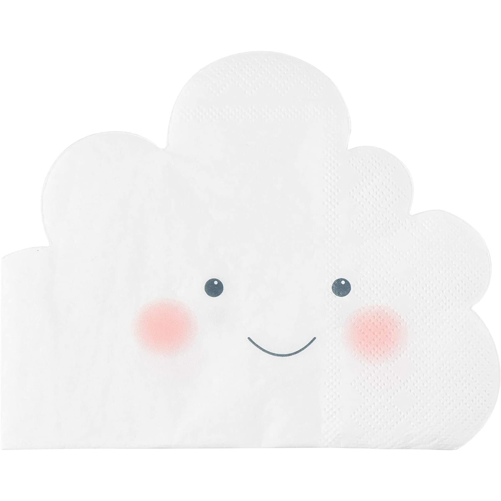 BLUE PANDA White Cloud Paper Napkins for Baby Shower (6.3 x 5.1 In, 50 Pack)