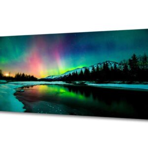 S01962 Wall Art Aurora scenery Painting on Canvas Stretched and Framed Canvas Paintings Ready to Hang for Home Decorations Wall Decor