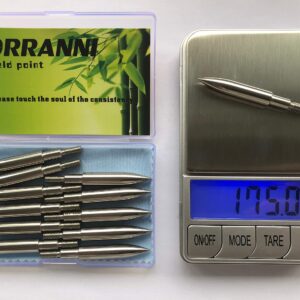 ORRANNI Stainless Steel Archery Field Points,9/32" Outside Diameter,175 Grains,Screw in Archery Field Tips(1 Dozen)