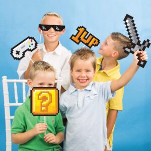 creative converting 336678 video game party photo booth props, 10 count, multicolor, 0.03x7x12inc.