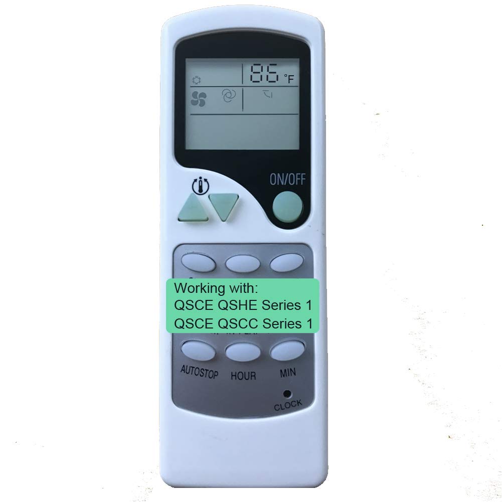 Replacement for Quietside Air Conditioner Remote Control for Model QSCE-091 QSCC-091 QSCE-121 QSCC-121 QSCE-181 QSCC-181 QSCE-241 QSCC-241 (Display in Fahrenheit ONLY!!!!!)