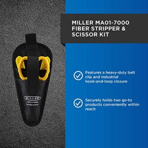 Miller MA01-7000 Kit, FO 103-T-250-J 3-Hole Fiber Optic Cable Stripping Tool and KS-1 Kevlar Scissors, Easily Portable Tool Set with Belt Clip Pouch for Professionals