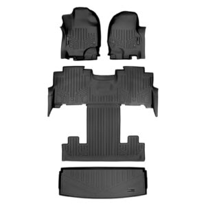 MAXLINER Floor Mats Cargo Liner Behind 3rd Row Set Black Compatible with 2018-2022 Expedition/Navigator 2nd Row Bucket Seats (no Max or L)