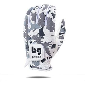 bg bender golf glove | wear on left | (gray digital, ladies medium)